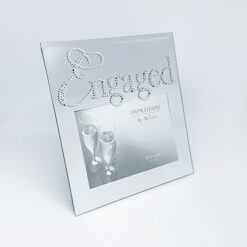 Mirror Glass Photo Frame with Engaged Words