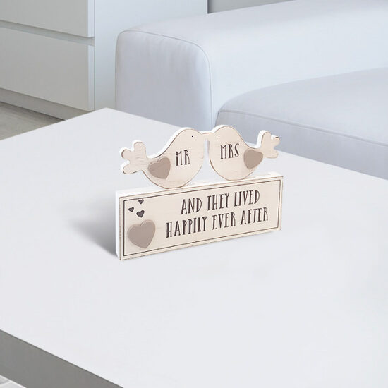 mr mrs wooden bird plaque