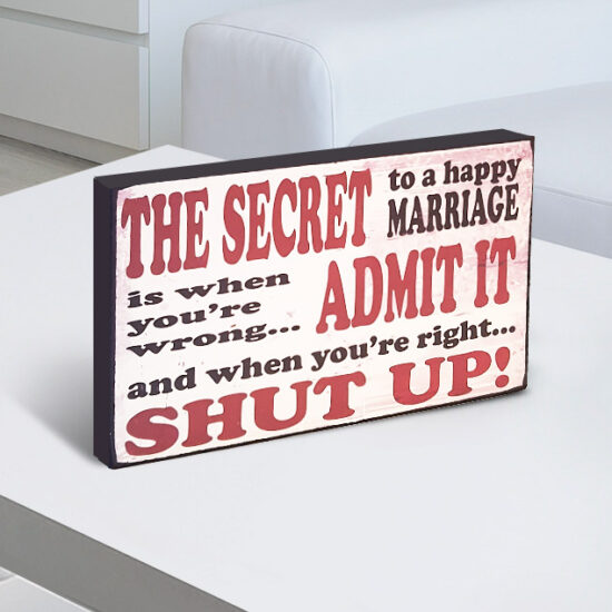 Distressed Happy Marriage Wall Plaque