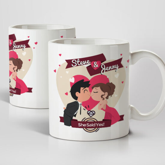 She Said Yes! Engagement Mugs