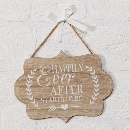 Happily Ever After Starts Here MDF Plaque