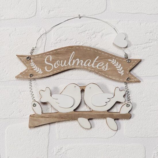 Two Love Birds “Soulmates” MDF Plaque