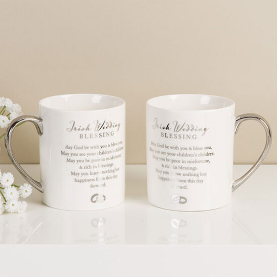 Set of 2 Bone China Mugs - Irish Blessing