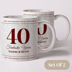 40th anniversary hamper personalised mugs