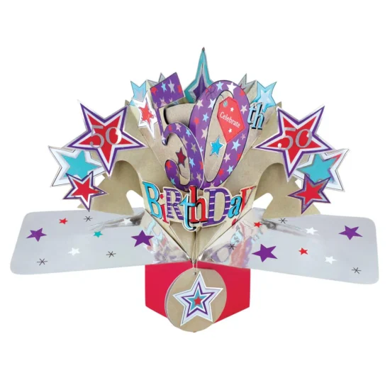50th Birthday Pop Up Card (Stars)