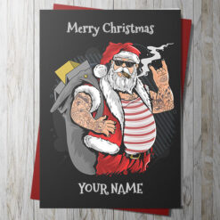 Badass Santa Christmas Card