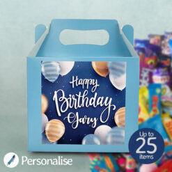 The Blue Happy Birthday Mixed Treat Box - Personalised
