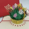 Tulip Basket Any Occasion -  Irish Made Pop Up Card