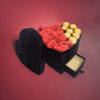 Heart Shaped Silk Flower and Ferrero Rocher Box with Stand