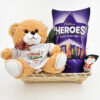 Merry Christmas Personalised Teddy with Chocolate Hamper