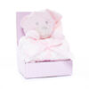 Plush Nighty Teddy with Flannel Blanket Boxed Pink (Option to Personalise)
