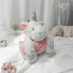 Baby Unicorn Toy & Embossed Blanket Set (Option to Personalise)