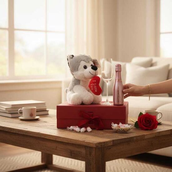 Bubbles & Love Hamper with Personalised Flute Glass