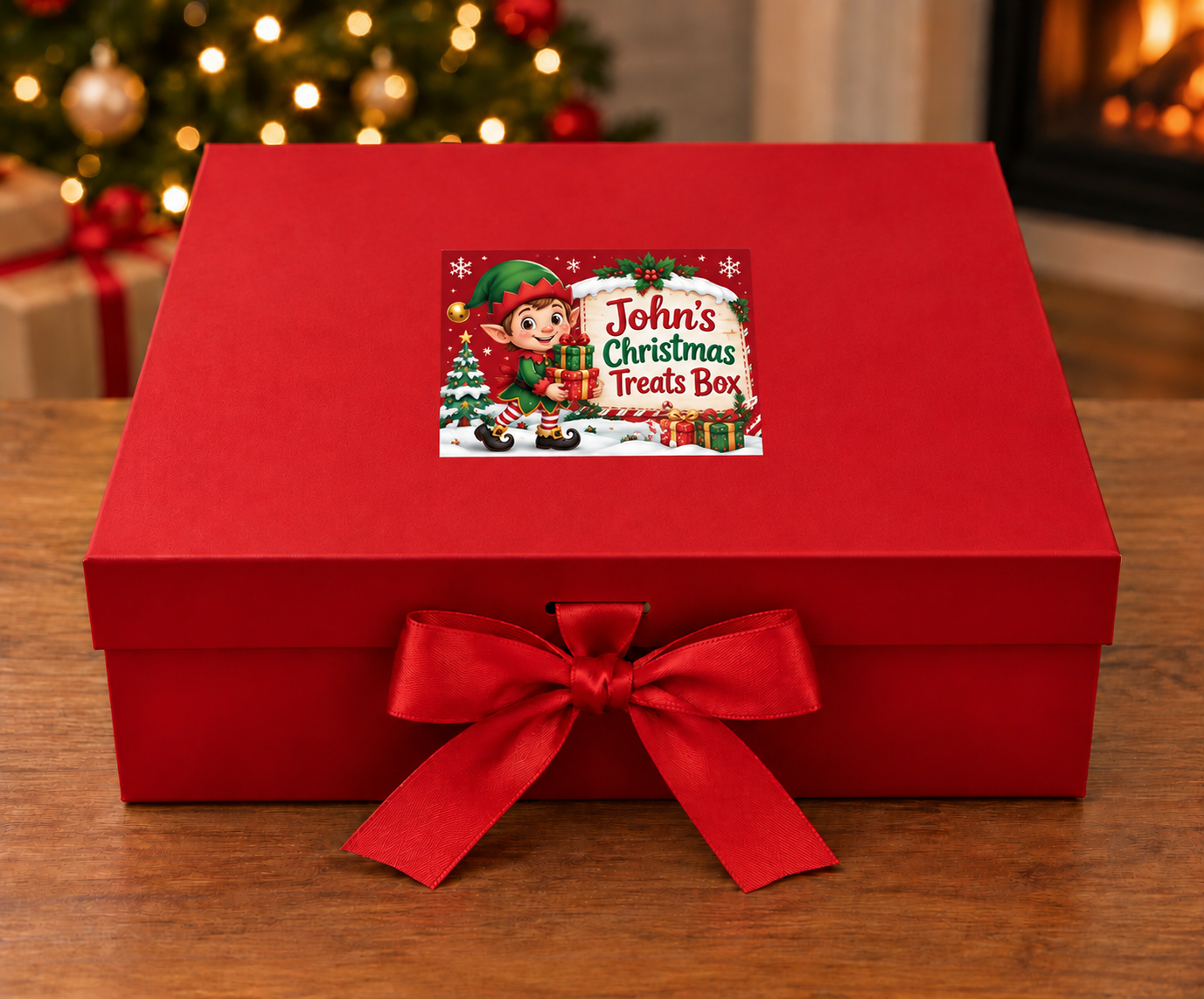 Personalised Christmas Elf Stocking Treat Box